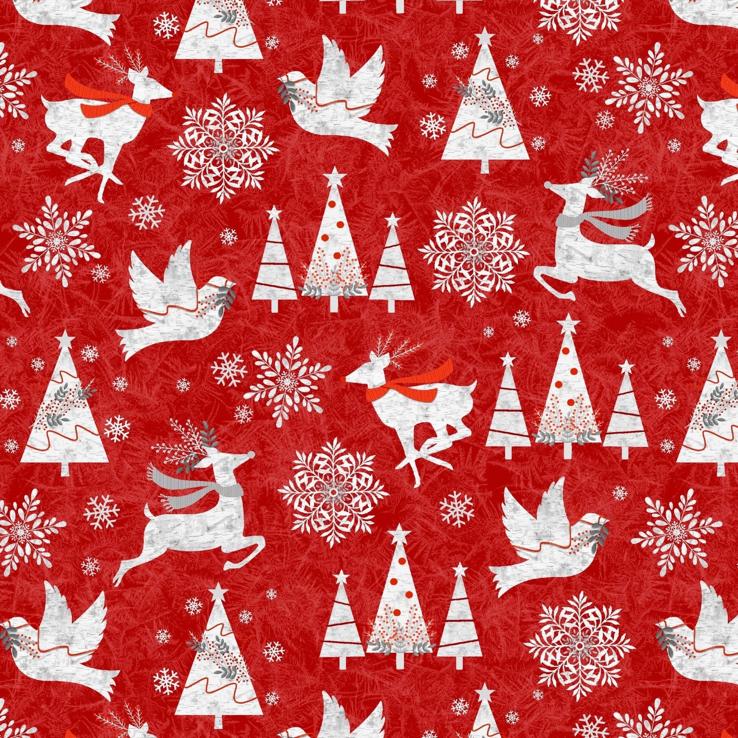 Red Blizzard Fun Fabric 2052 - 88 Red Winter - Mary Jo Fabrics