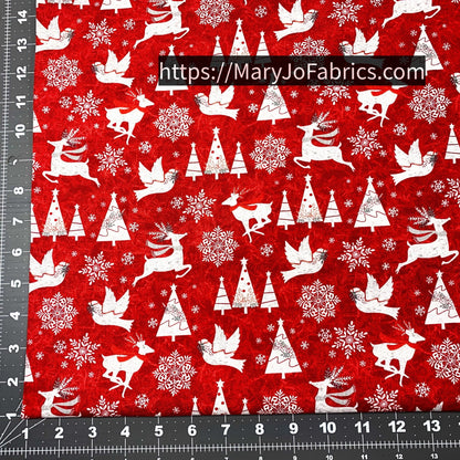 Red Blizzard Fun Fabric 2052 - 88 Red Winter - Mary Jo Fabrics