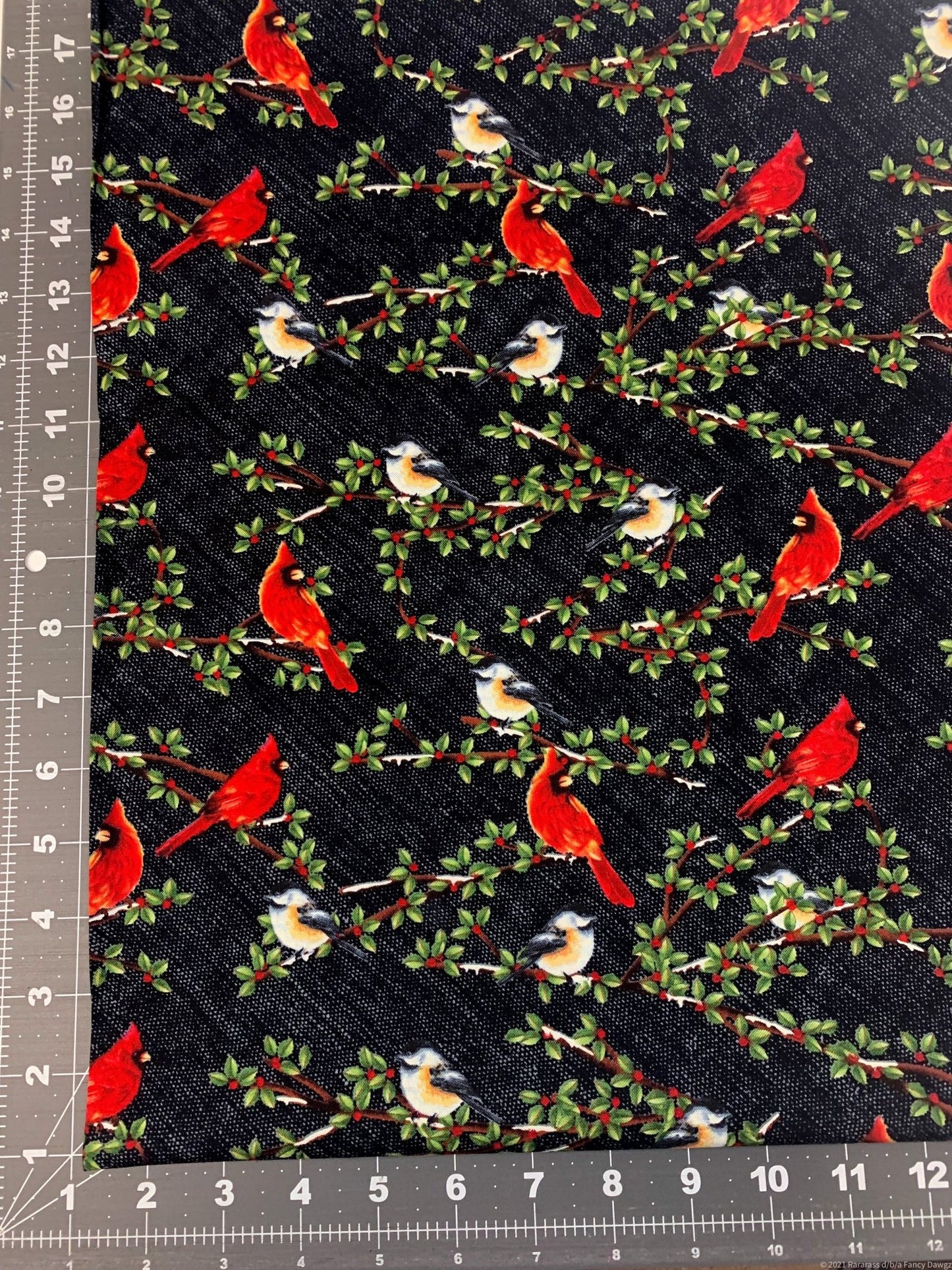 Red Cardinal bird fabric 2712 cardinals fabric - Mary Jo Fabrics