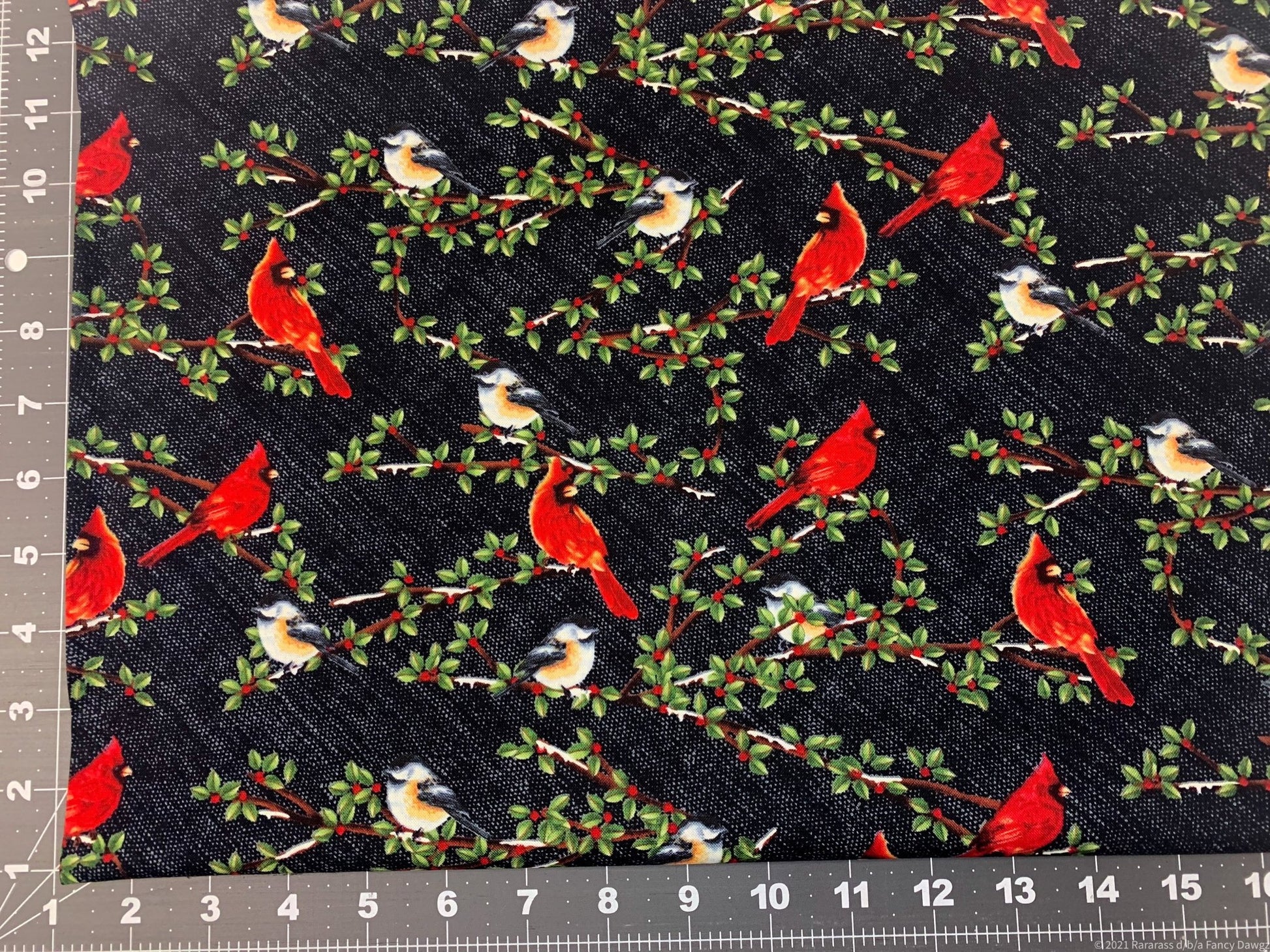 Red Cardinal bird fabric 2712 cardinals fabric - Mary Jo Fabrics