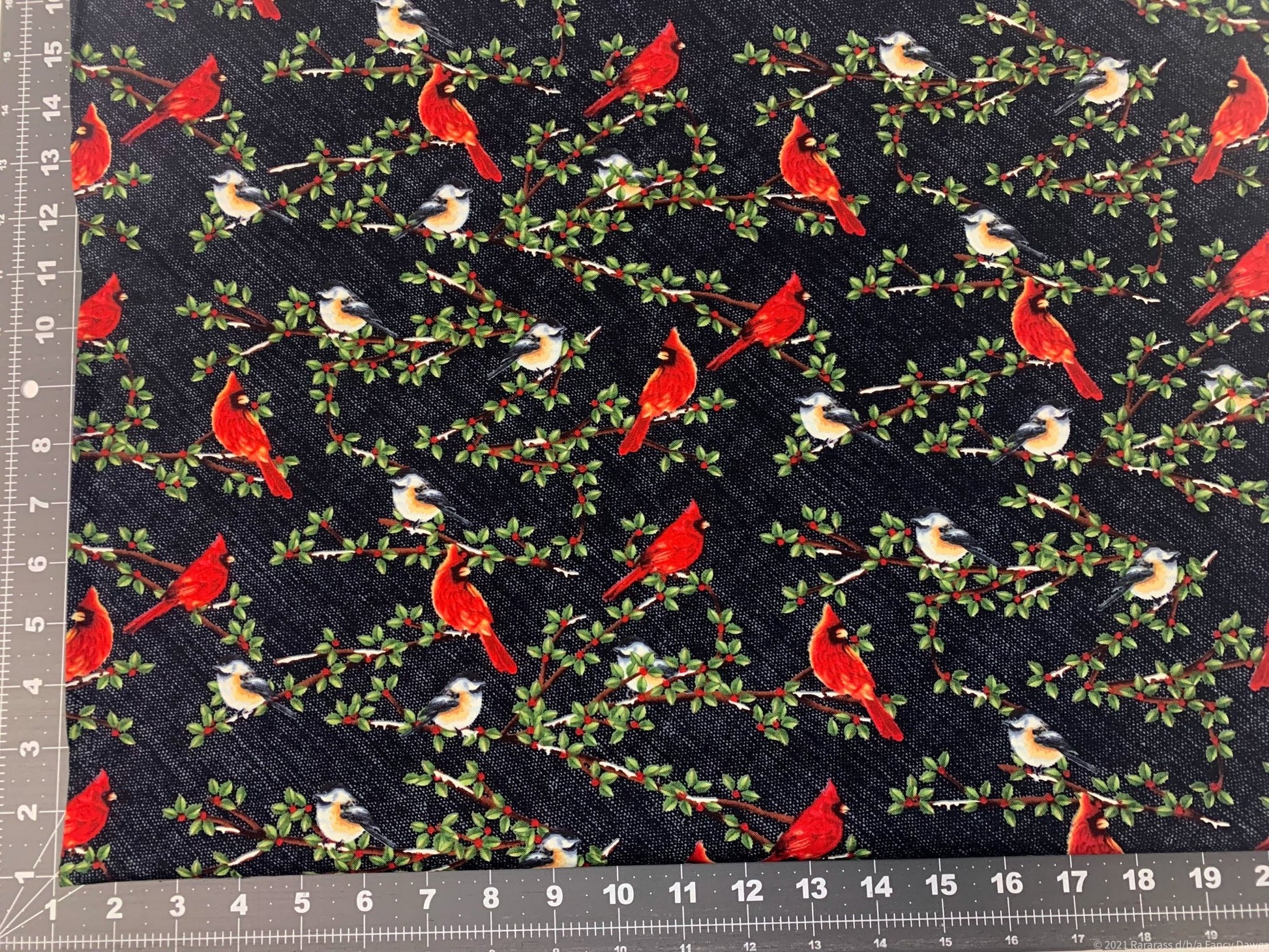 Red Cardinal bird fabric 2712 cardinals fabric - Mary Jo Fabrics