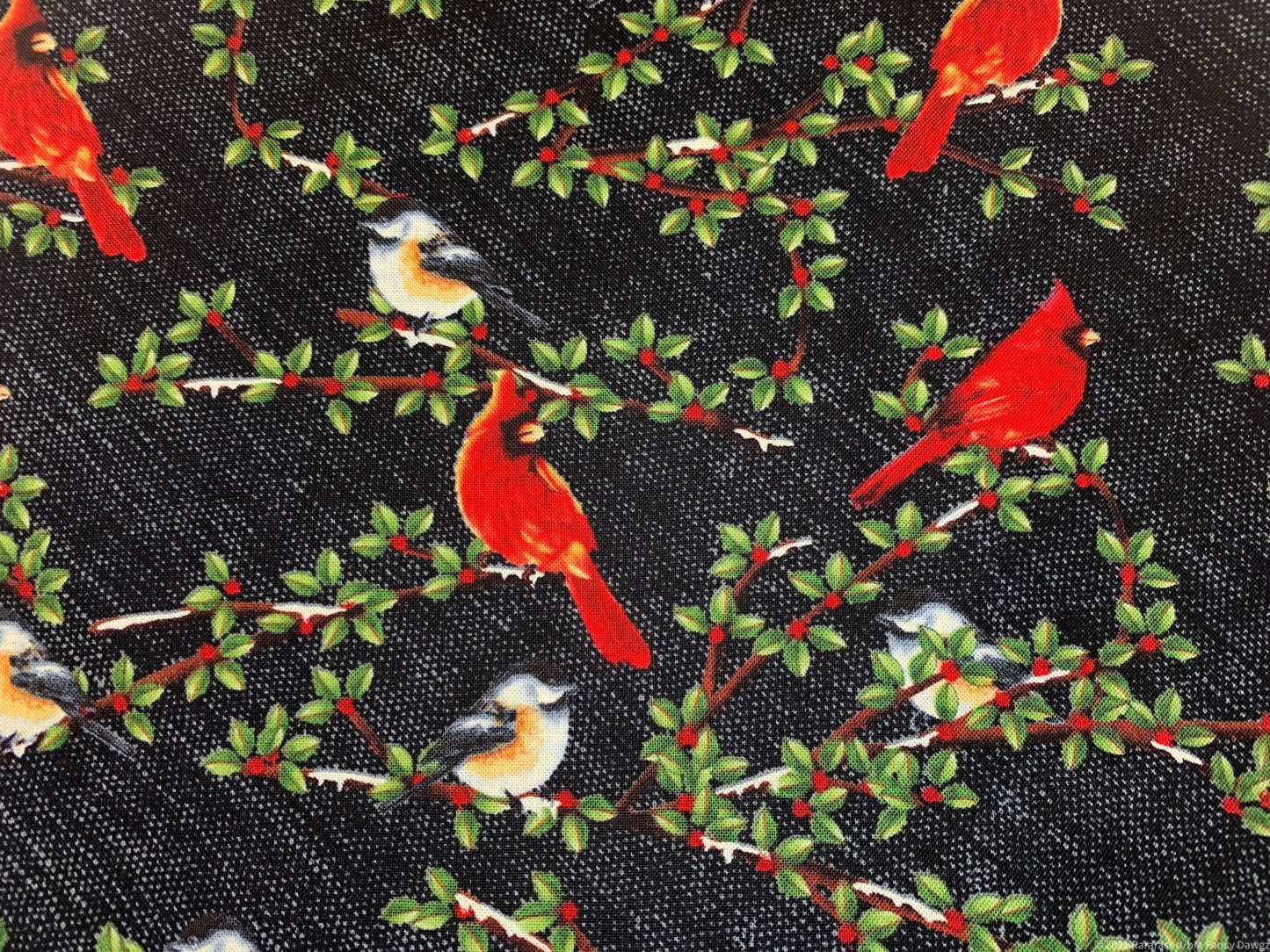 Red Cardinal bird fabric 2712 cardinals fabric - Mary Jo Fabrics