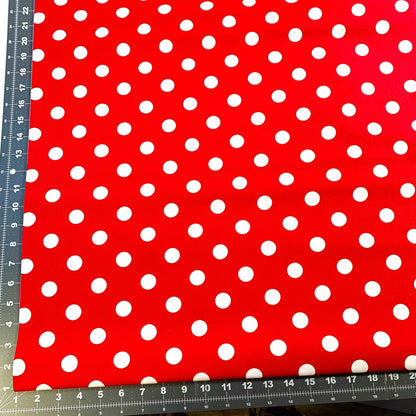 Red Large Polka Dot fabric 20241B White dots on Red - Mary Jo Fabrics