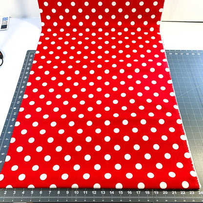 Red Large Polka Dot fabric 20241B White dots on Red - Mary Jo Fabrics