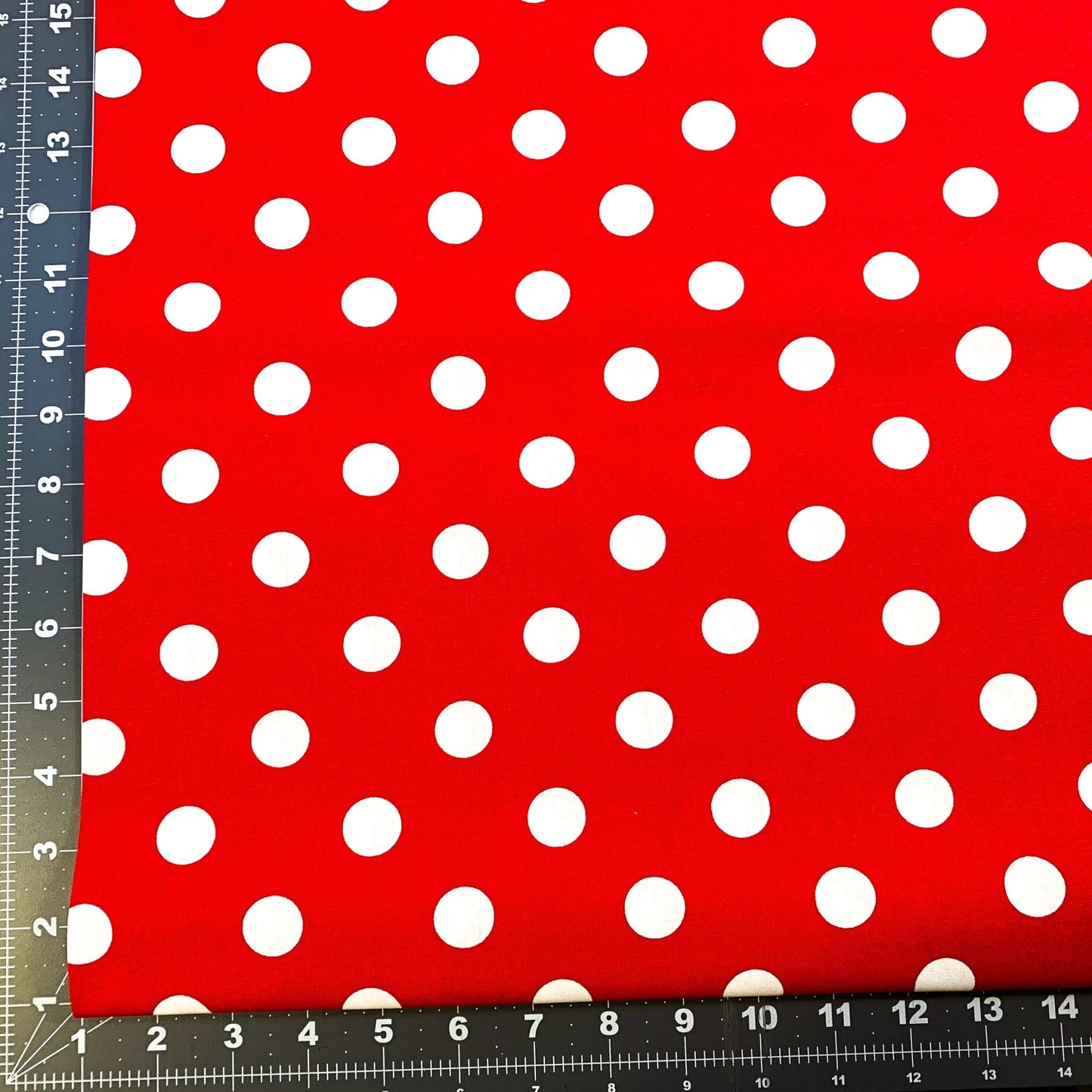 Red Large Polka Dot fabric 20241B White dots on Red - Mary Jo Fabrics