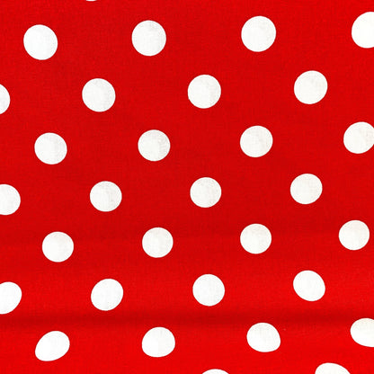 Red Large Polka Dot fabric 20241B White dots on Red - Mary Jo Fabrics