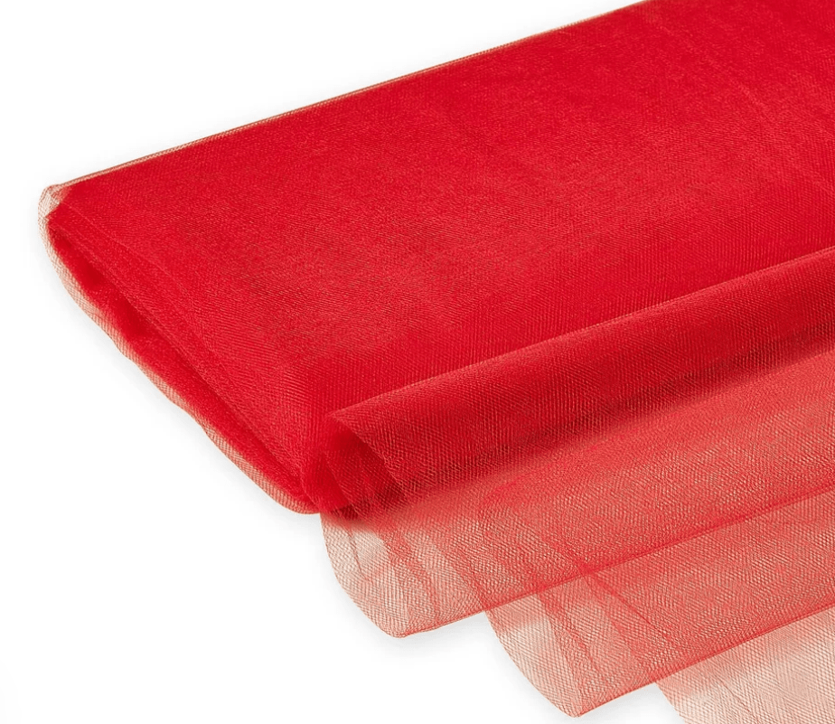 Red Nylon Tulle Fabric made in USA Fine Netting Fabric - Mary Jo Fabrics