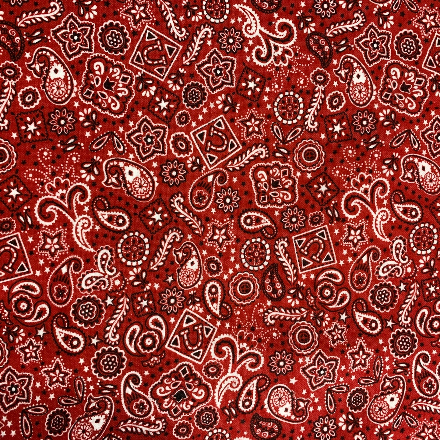 Red Paisley Bandana FLANNEL 44 - 6402 Red FLANNEL - Mary Jo Fabrics