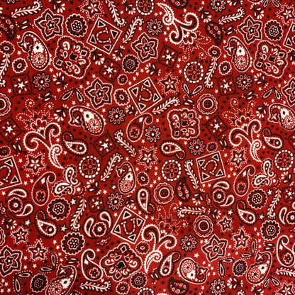 Red Paisley Bandana FLANNEL 44 - 6402 Red FLANNEL - Mary Jo Fabrics