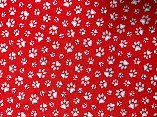 Red Paw fabric 181 Adorable Pet Paws - Mary Jo Fabrics