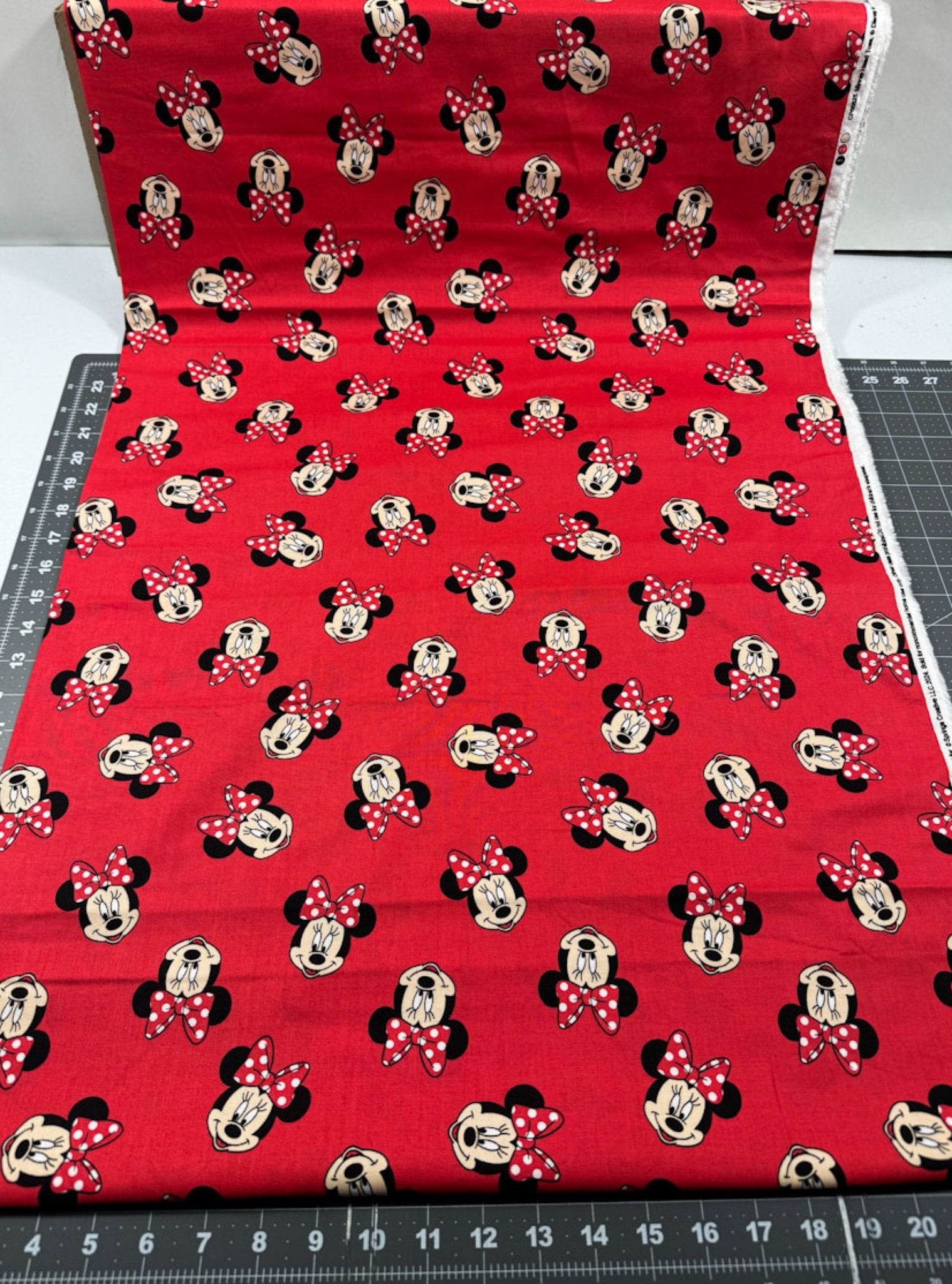 Red Polka Dot Bow Minnie Mouse fabric 65625 Disney - Mary Jo Fabrics