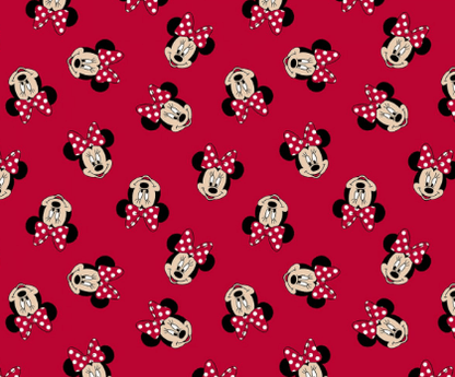 Red Polka Dot Bow Minnie Mouse fabric 65625 Disney - Mary Jo Fabrics
