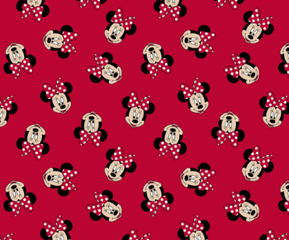 Red Polka Dot Bow Minnie Mouse fabric 65625 Disney - Mary Jo Fabrics
