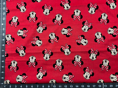 Red Polka Dot Bow Minnie Mouse fabric 65625 Disney - Mary Jo Fabrics
