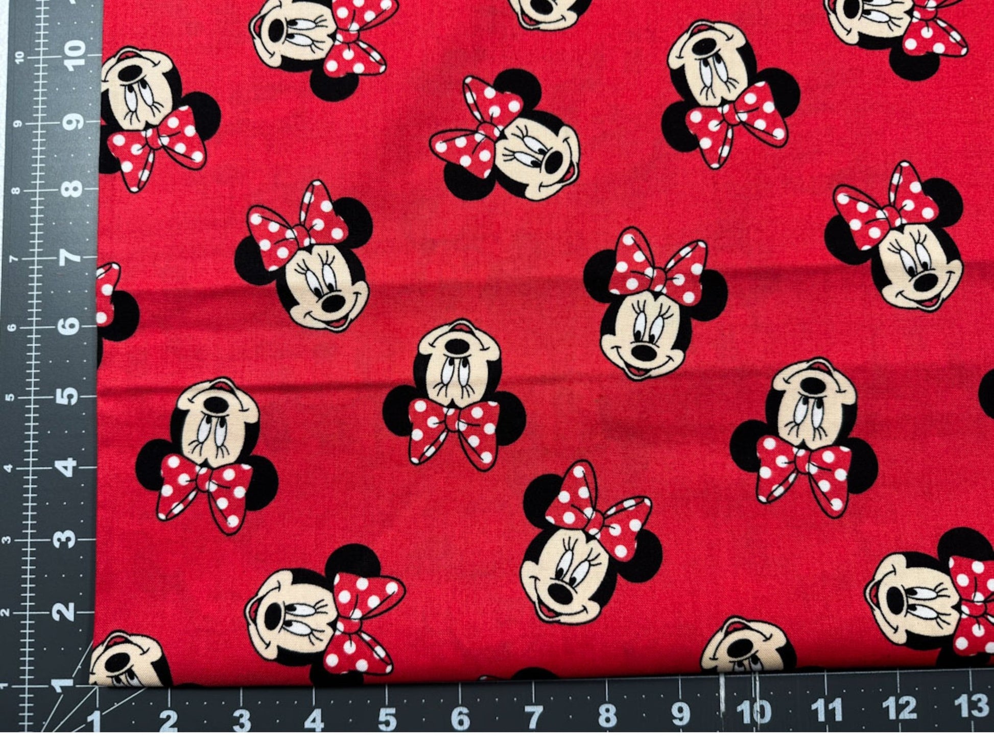 Red Polka Dot Bow Minnie Mouse fabric 65625 Disney - Mary Jo Fabrics