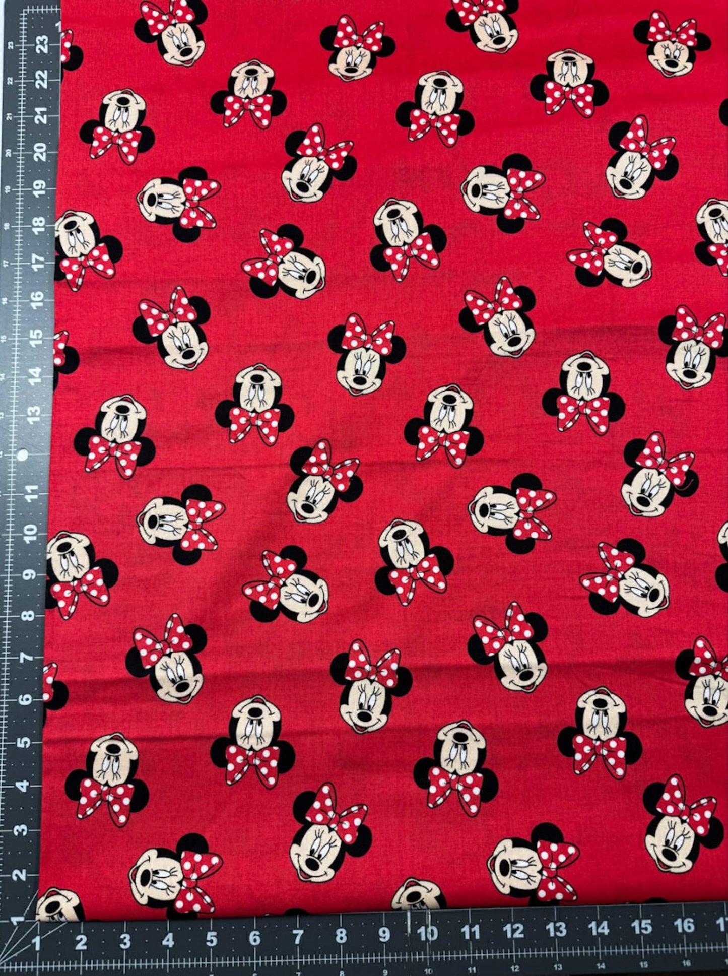 Red Polka Dot Bow Minnie Mouse fabric 65625 Disney - Mary Jo Fabrics