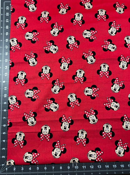 Red Polka Dot Bow Minnie Mouse fabric 65625 Disney - Mary Jo Fabrics