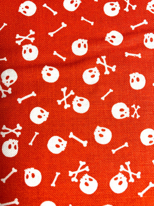 Red Skulls and Bones fabric C8930 - Mary Jo Fabrics