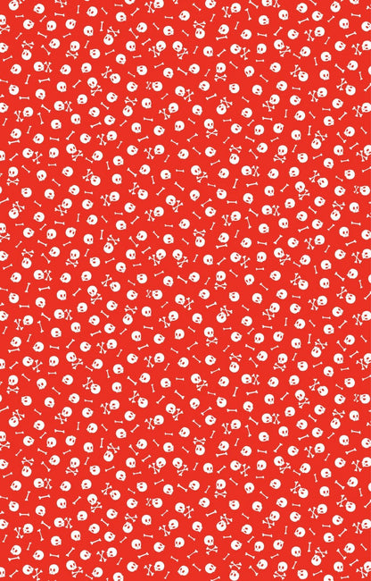 Red Skulls and Bones fabric C8930 - Mary Jo Fabrics