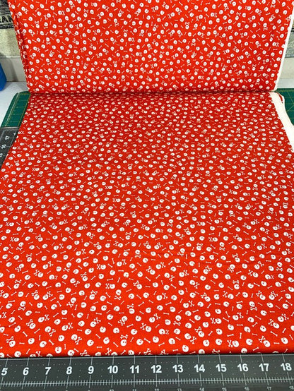 Red Skulls and Bones fabric C8930 - Mary Jo Fabrics