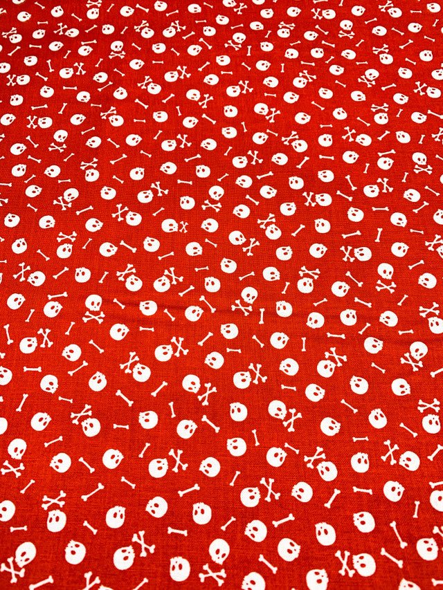 Red Skulls and Bones fabric C8930 - Mary Jo Fabrics