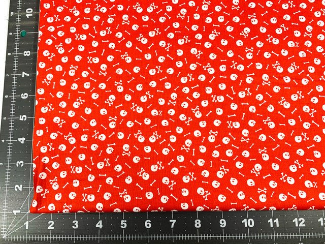 Red Skulls and Bones fabric C8930 - Mary Jo Fabrics