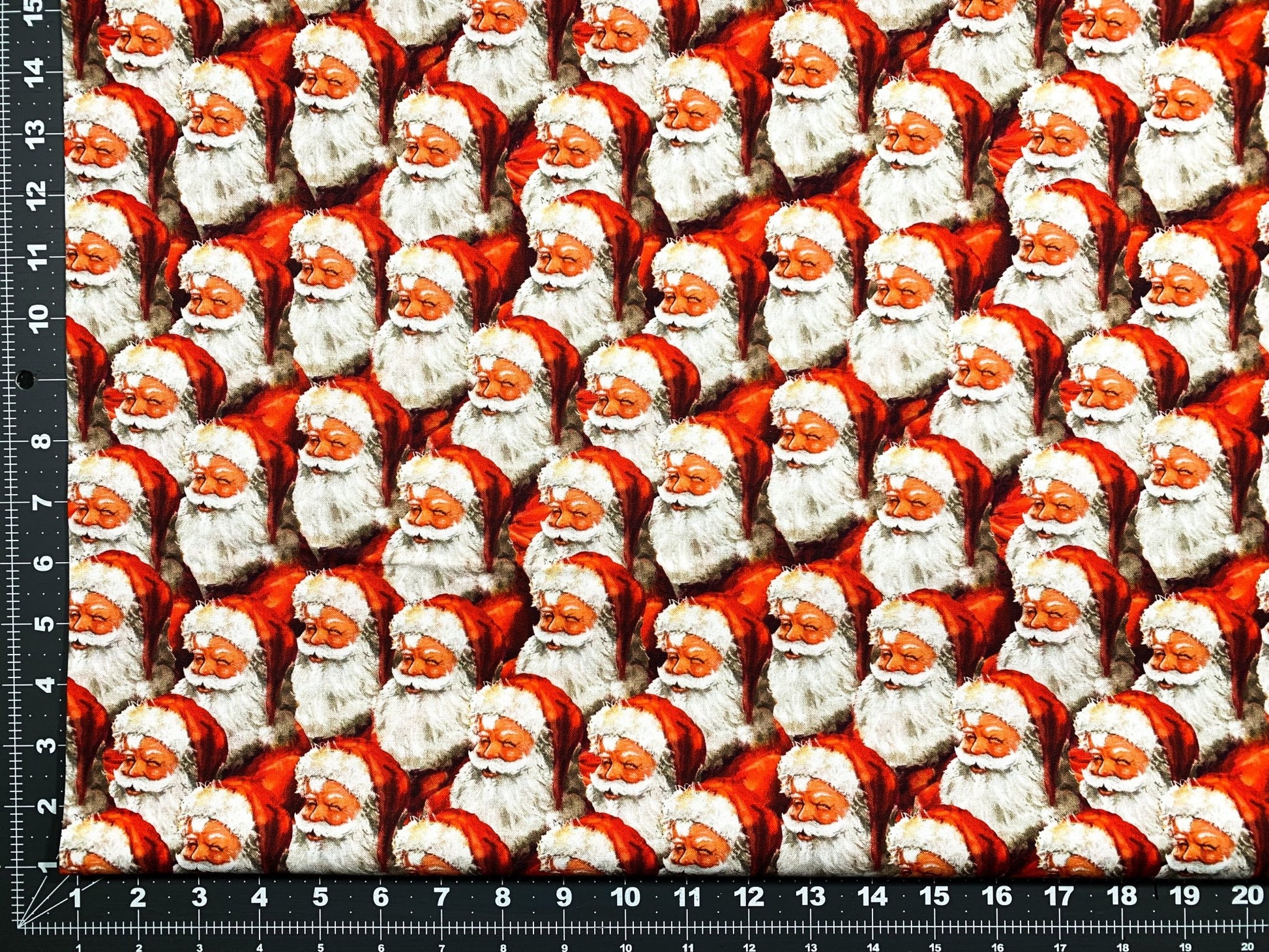 Red Smiling Santa fabric 20873 Christmas fabric - Mary Jo Fabrics