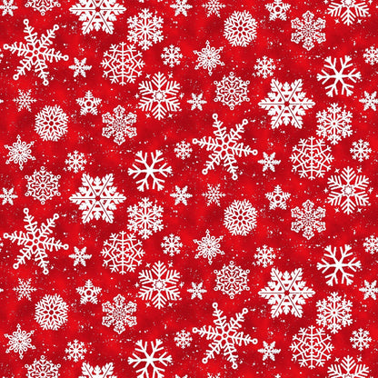Red Snowflake FLANNEL Fabric F1288 Snow Crew - Mary Jo Fabrics