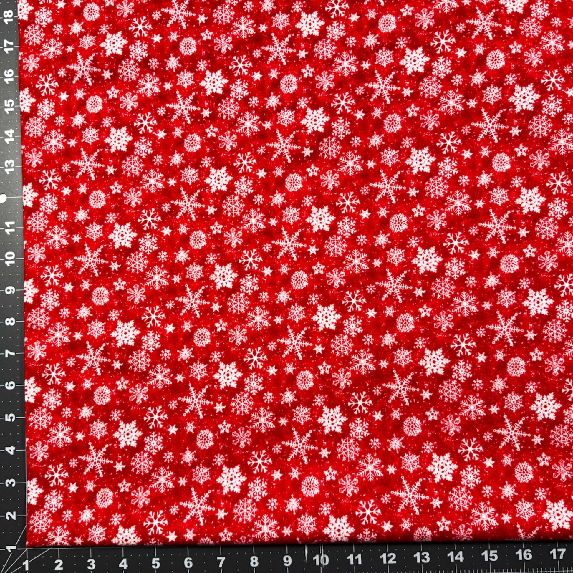 Red Snowflake FLANNEL Fabric F1288 Snow Crew - Mary Jo Fabrics