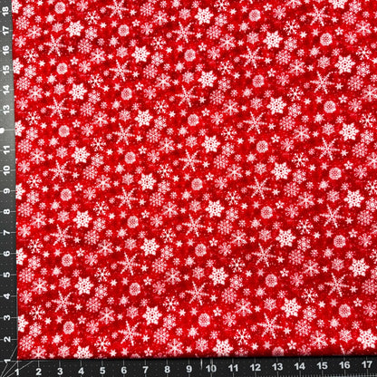 Red Snowflake FLANNEL Fabric F1288 Snow Crew - Mary Jo Fabrics