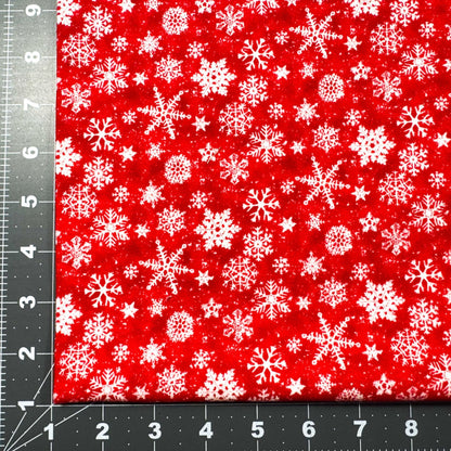 Red Snowflake FLANNEL Fabric F1288 Snow Crew - Mary Jo Fabrics