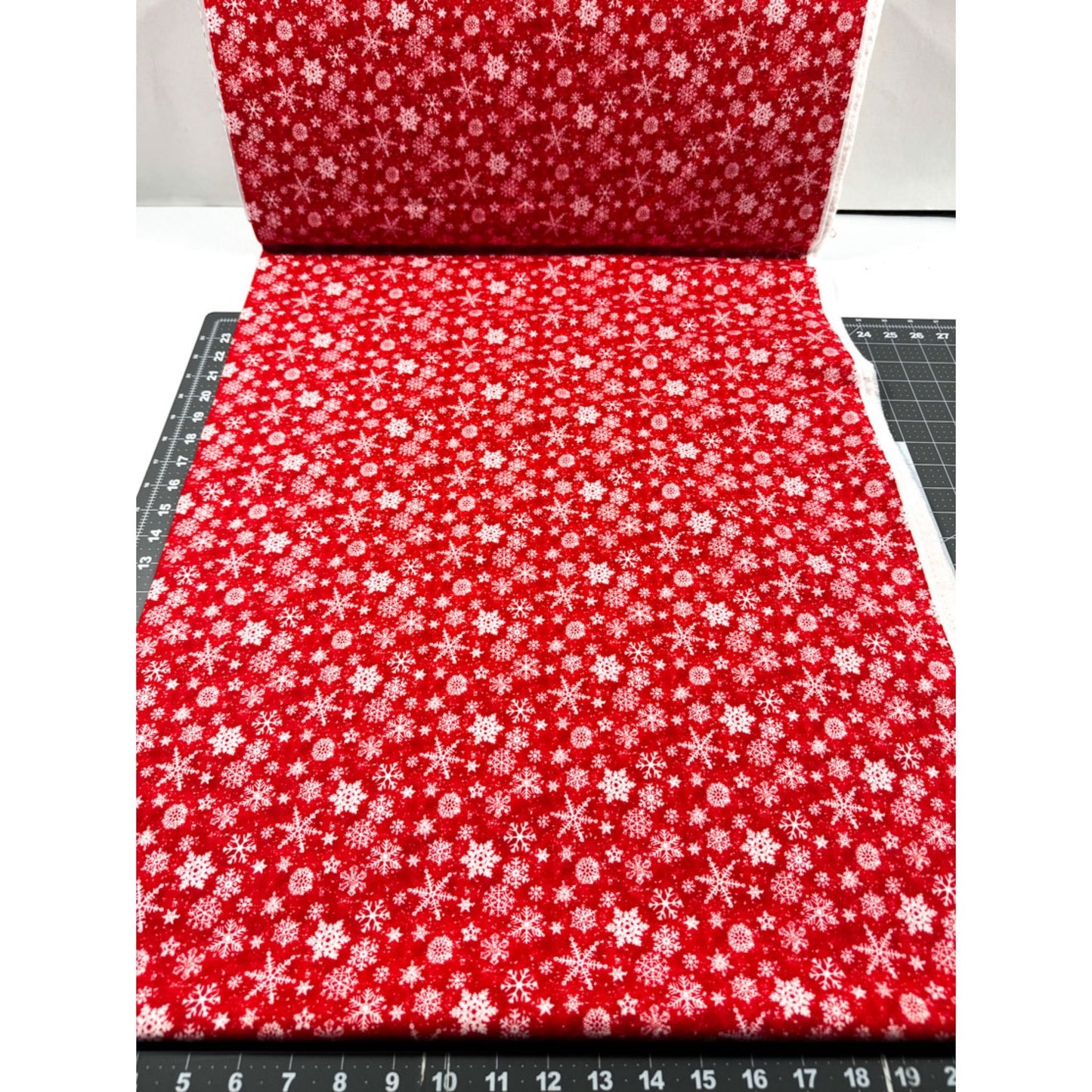 Red Snowflake FLANNEL Fabric F1288 Snow Crew - Mary Jo Fabrics