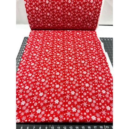 Red Snowflake FLANNEL Fabric F1288 Snow Crew - Mary Jo Fabrics