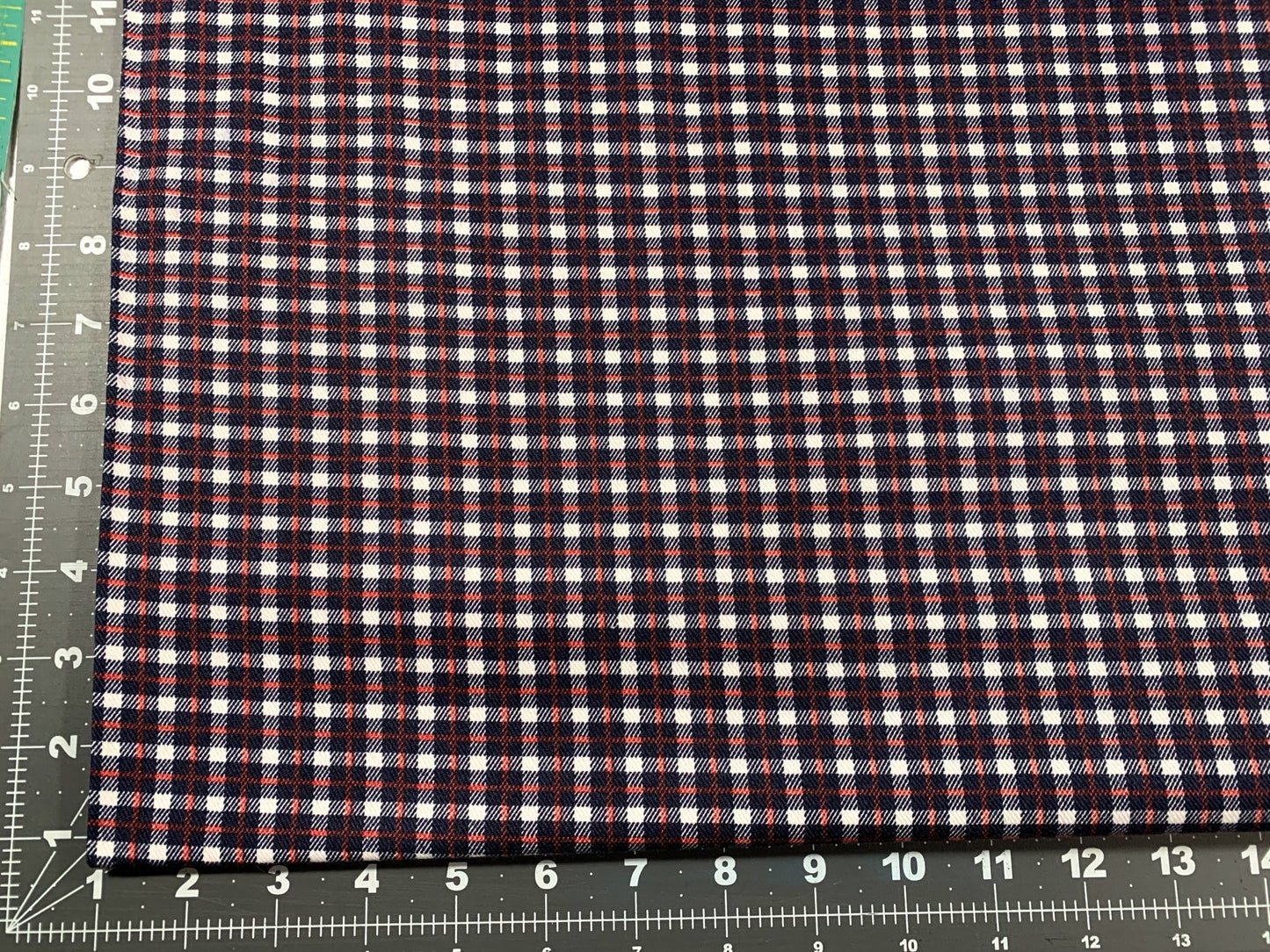 Red White and Blue plaid fabric 60" poly cotton twill - Mary Jo Fabrics