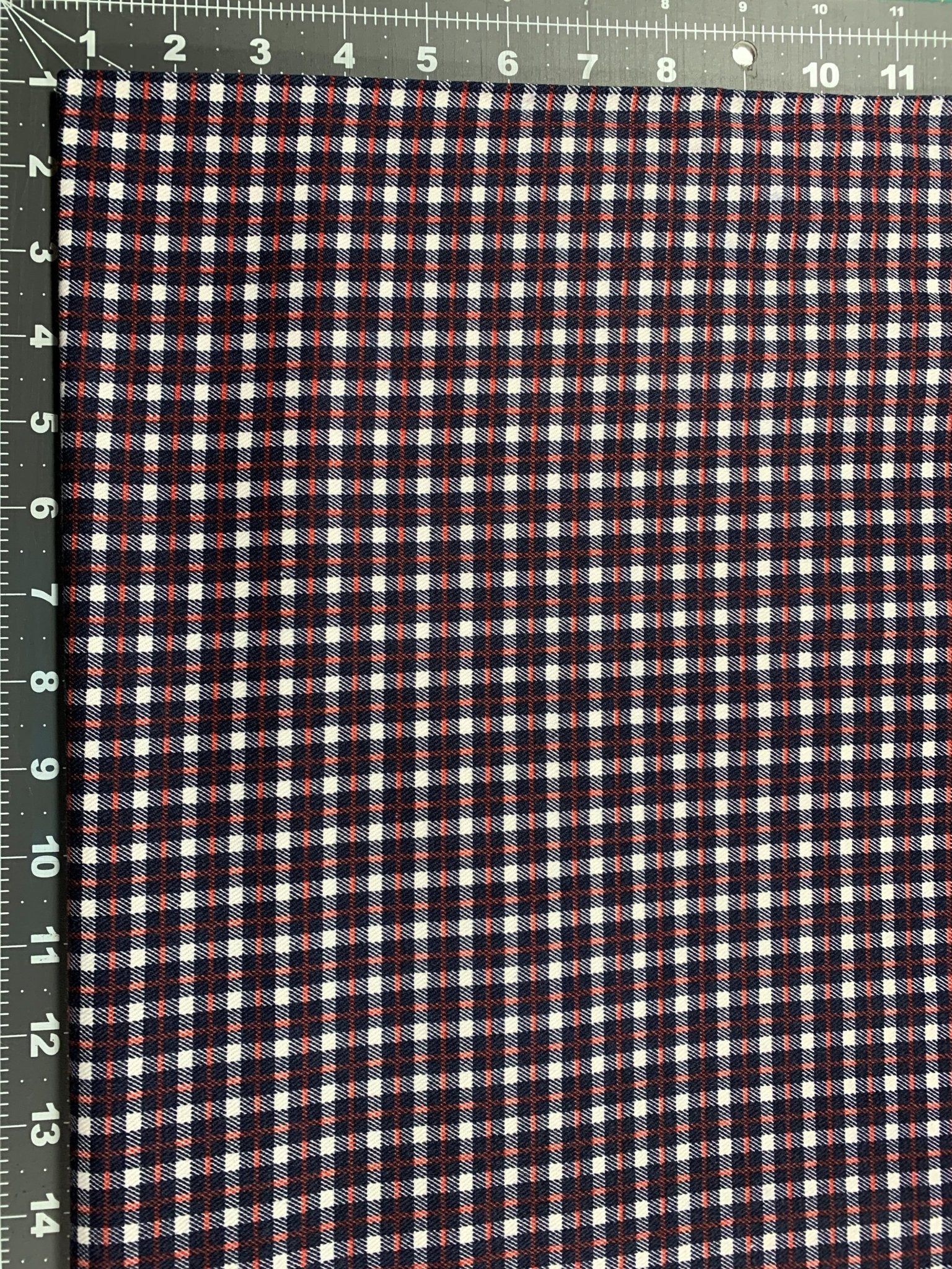 Red White and Blue plaid fabric 60" poly cotton twill - Mary Jo Fabrics