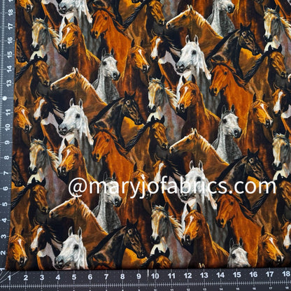 Rivers Bend Horses Fabric Cotton 1756 - 1283 - Mary Jo Fabrics