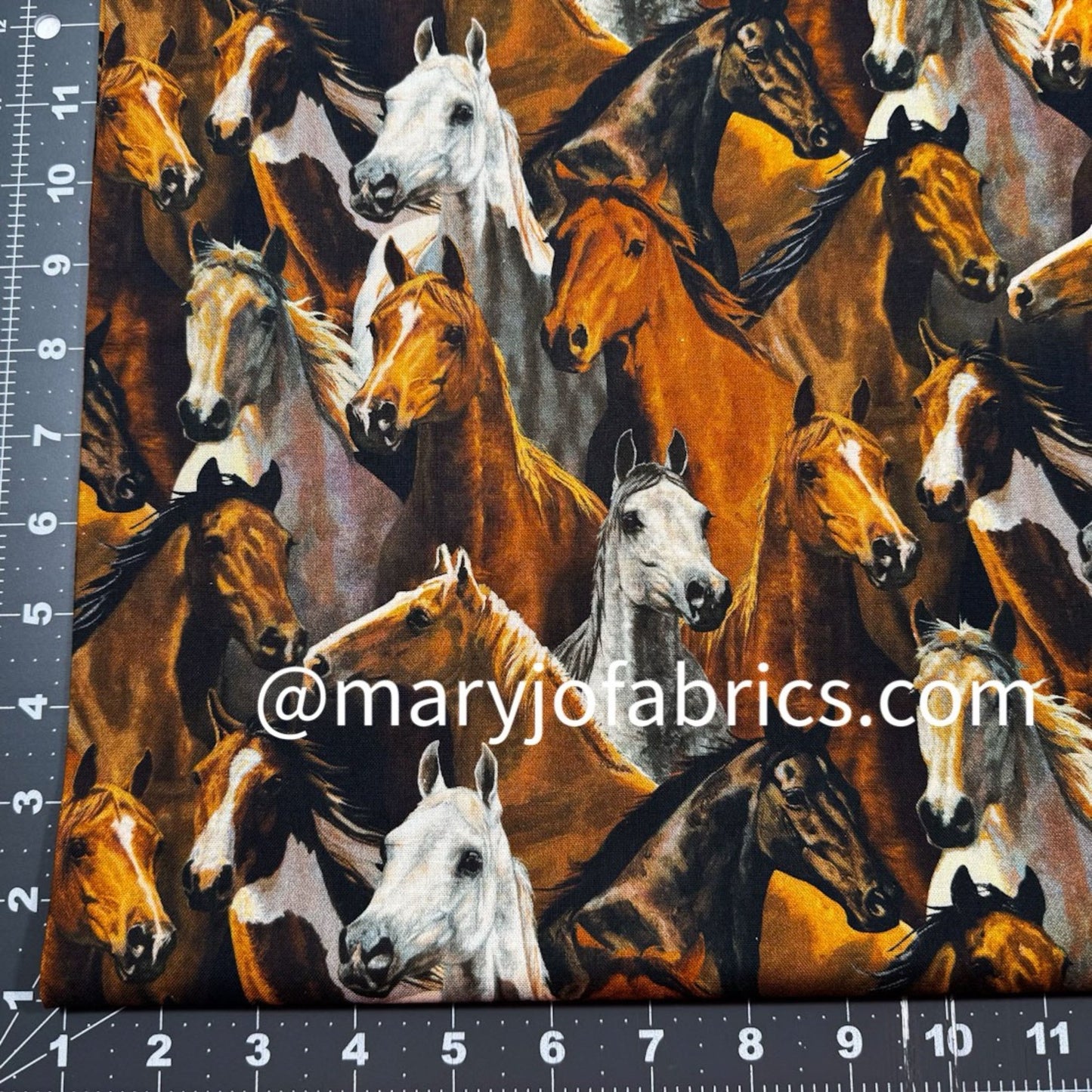 Rivers Bend Horses Fabric Cotton 1756 - 1283 - Mary Jo Fabrics