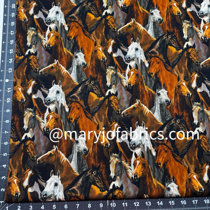 Rivers Bend Horses Fabric Cotton 1756 - 1283 - Mary Jo Fabrics