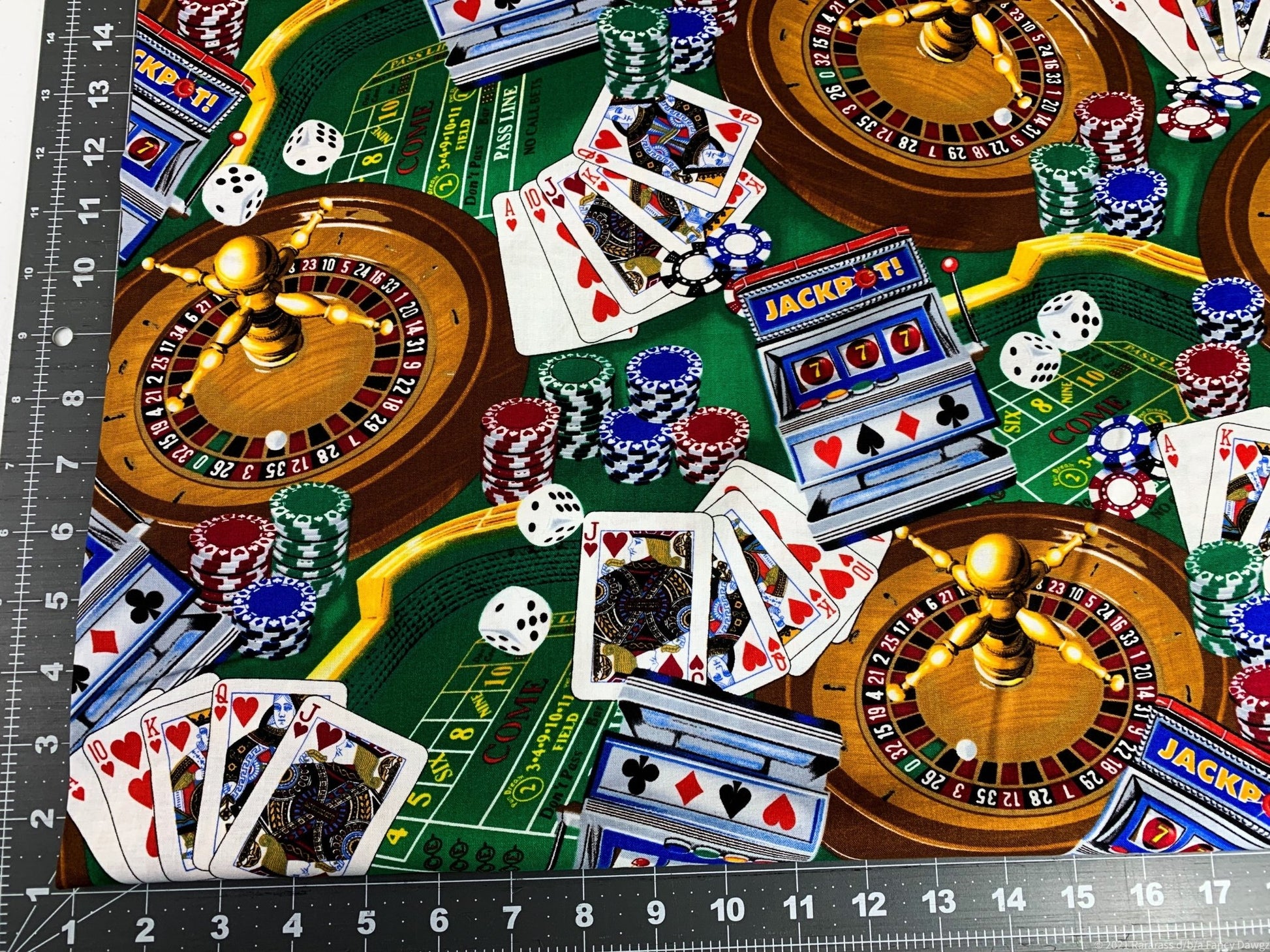 Roulette Casino fabric C1450 Gambling cotton fabric - Mary Jo Fabrics