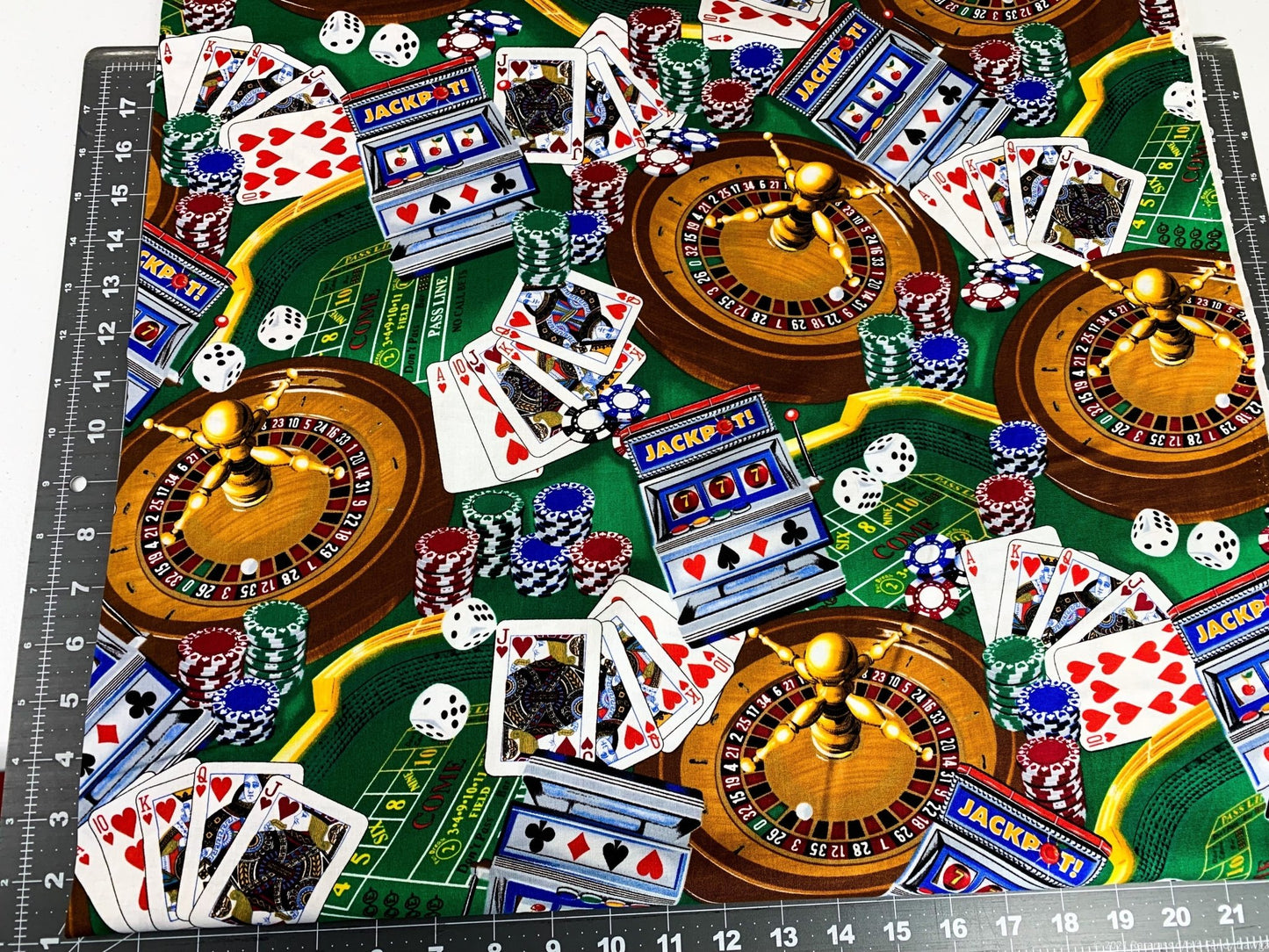 Roulette Casino fabric C1450 Gambling cotton fabric - Mary Jo Fabrics