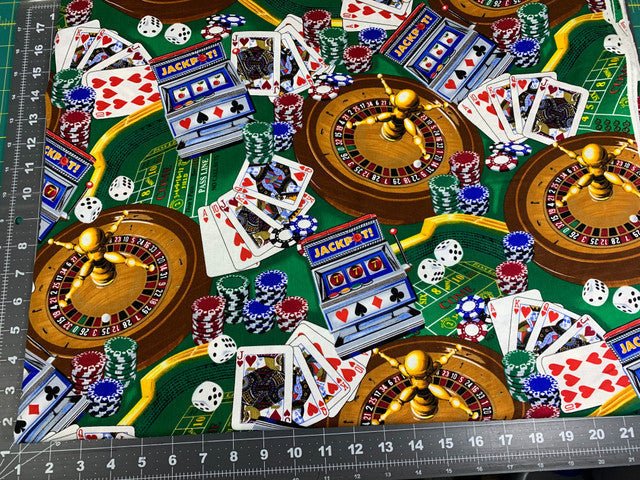 Roulette Casino fabric C1450 Gambling cotton fabric - Mary Jo Fabrics