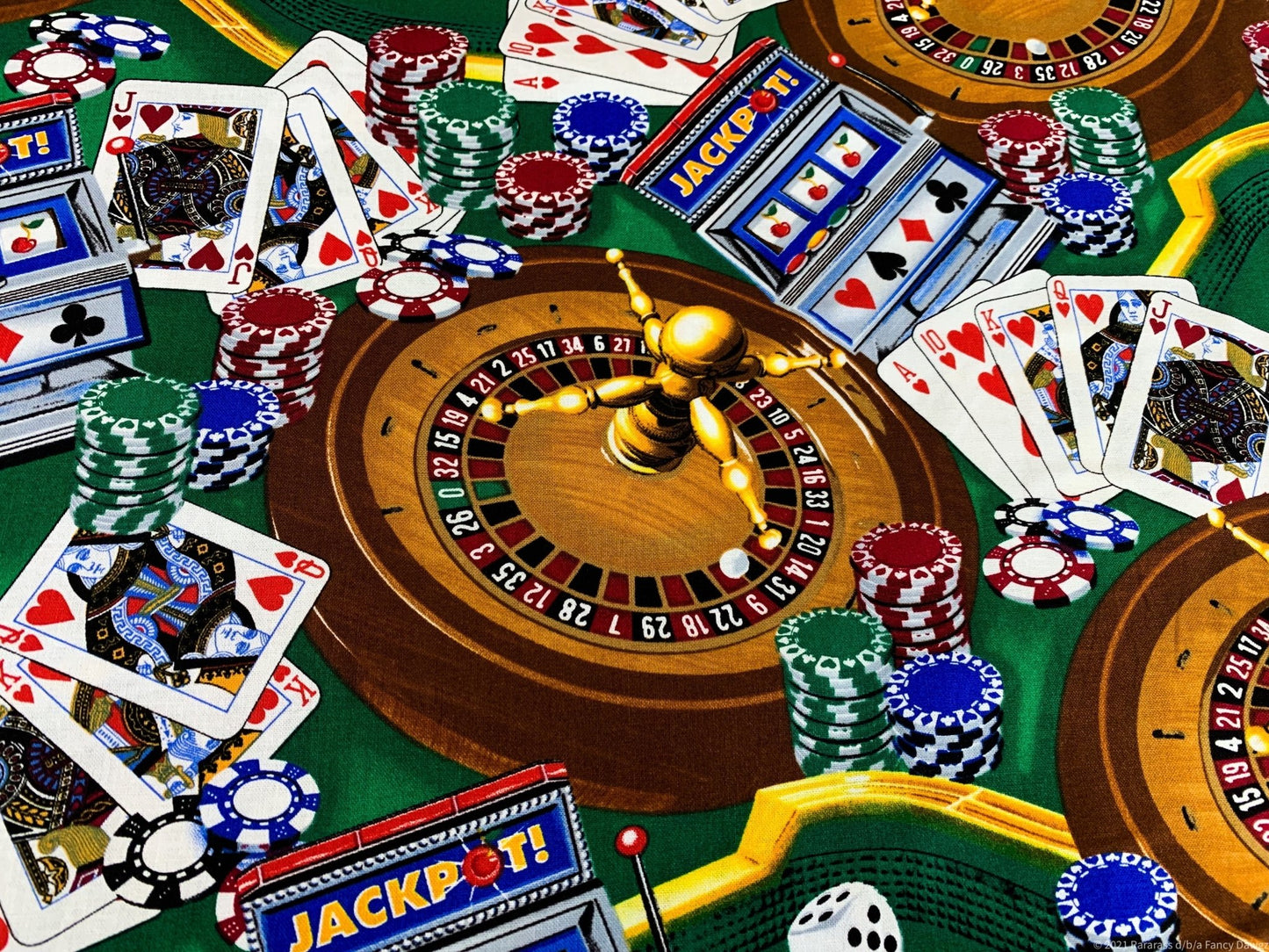 Roulette Casino fabric C1450 Gambling cotton fabric - Mary Jo Fabrics