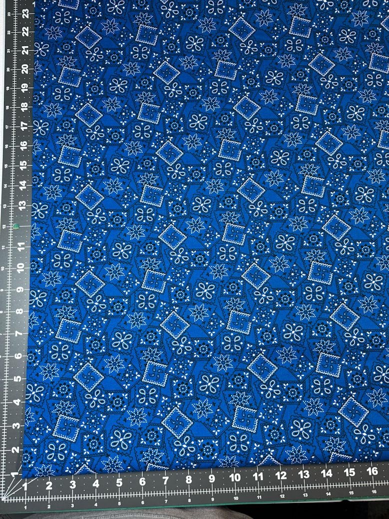 Royal Blue Bandana fabric 11684 - Mary Jo Fabrics