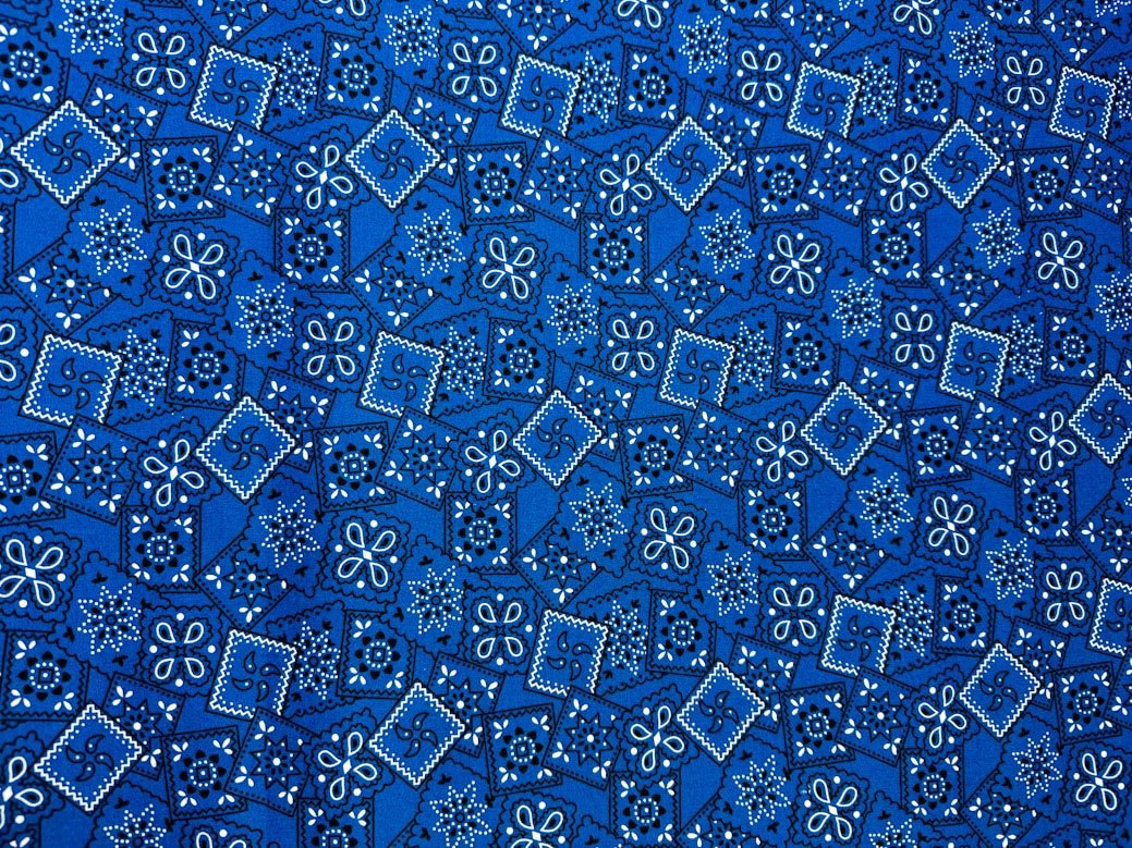 Royal Blue Bandana fabric 11684 - Mary Jo Fabrics