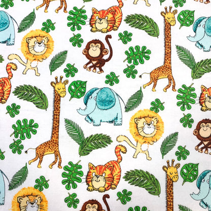 Safari Animal FLANNEL fabric 14922 lion giraffe monkey - Mary Jo Fabrics