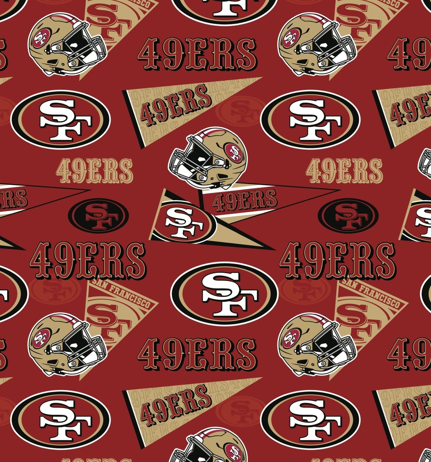 San Francisco 49ers fabric 70450D Pennant San Francisco cotton fabric - Mary Jo Fabrics