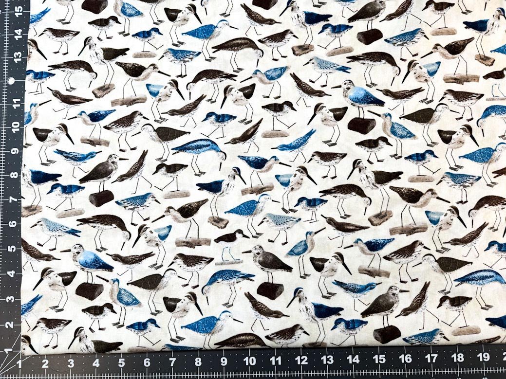 Sandpiper bird fabric C8290 Water birds - Mary Jo Fabrics