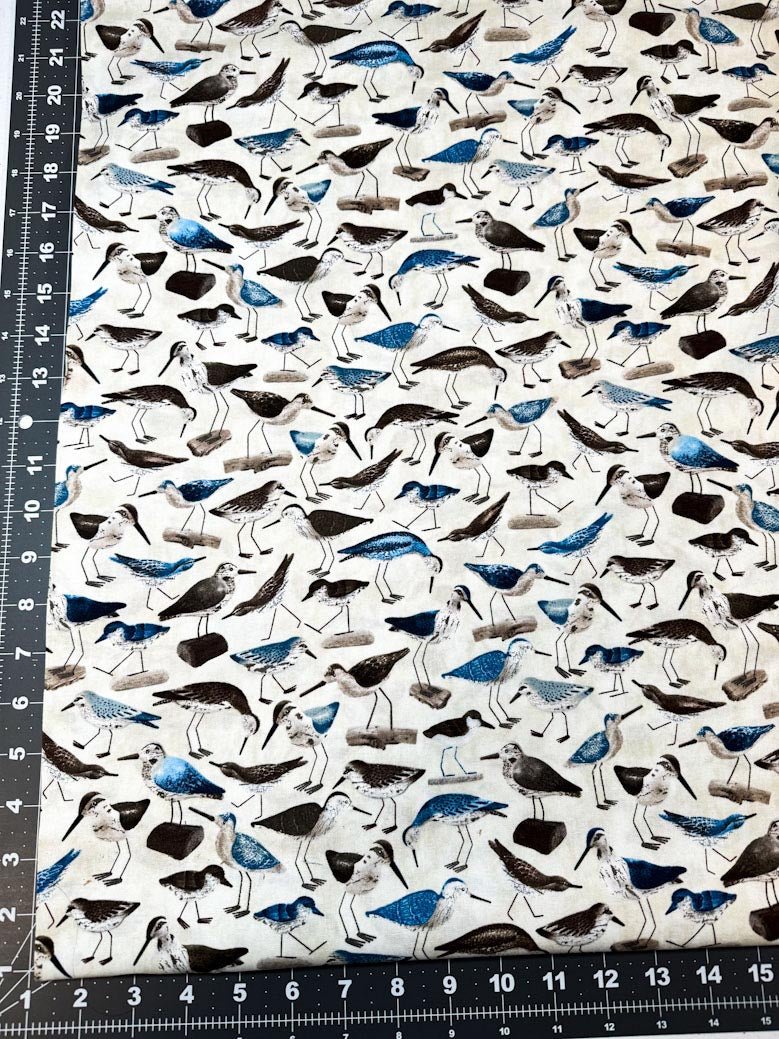 Sandpiper bird fabric C8290 Water birds - Mary Jo Fabrics