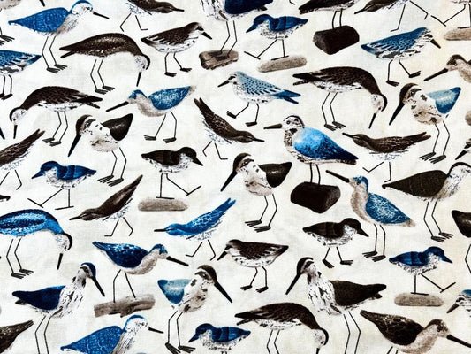 Sandpiper bird fabric C8290 Water birds - Mary Jo Fabrics