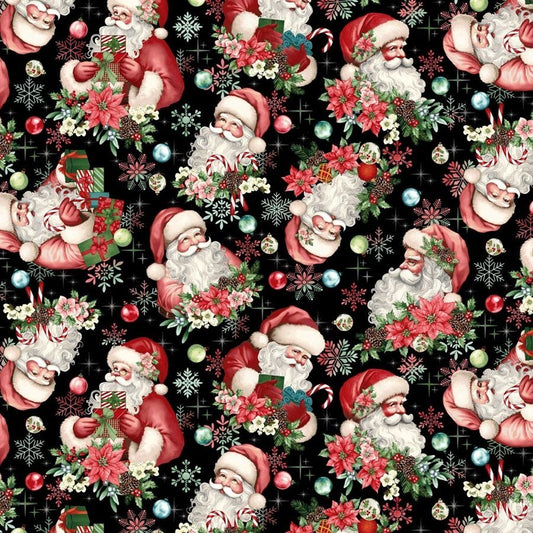 Santa Claus Fabric 3618 Christmas Fabric Memories - Mary Jo Fabrics